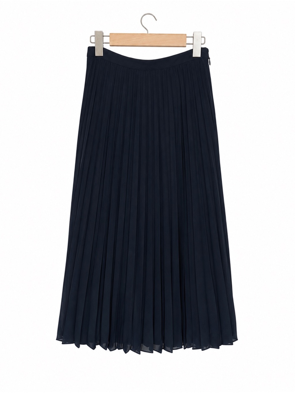 Theory Navy Pleated Midi Skirt Petite Size 2 Office